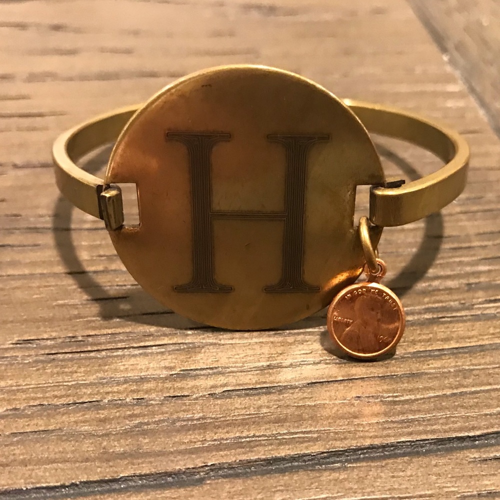 Top Shelf Brass initial bracelet